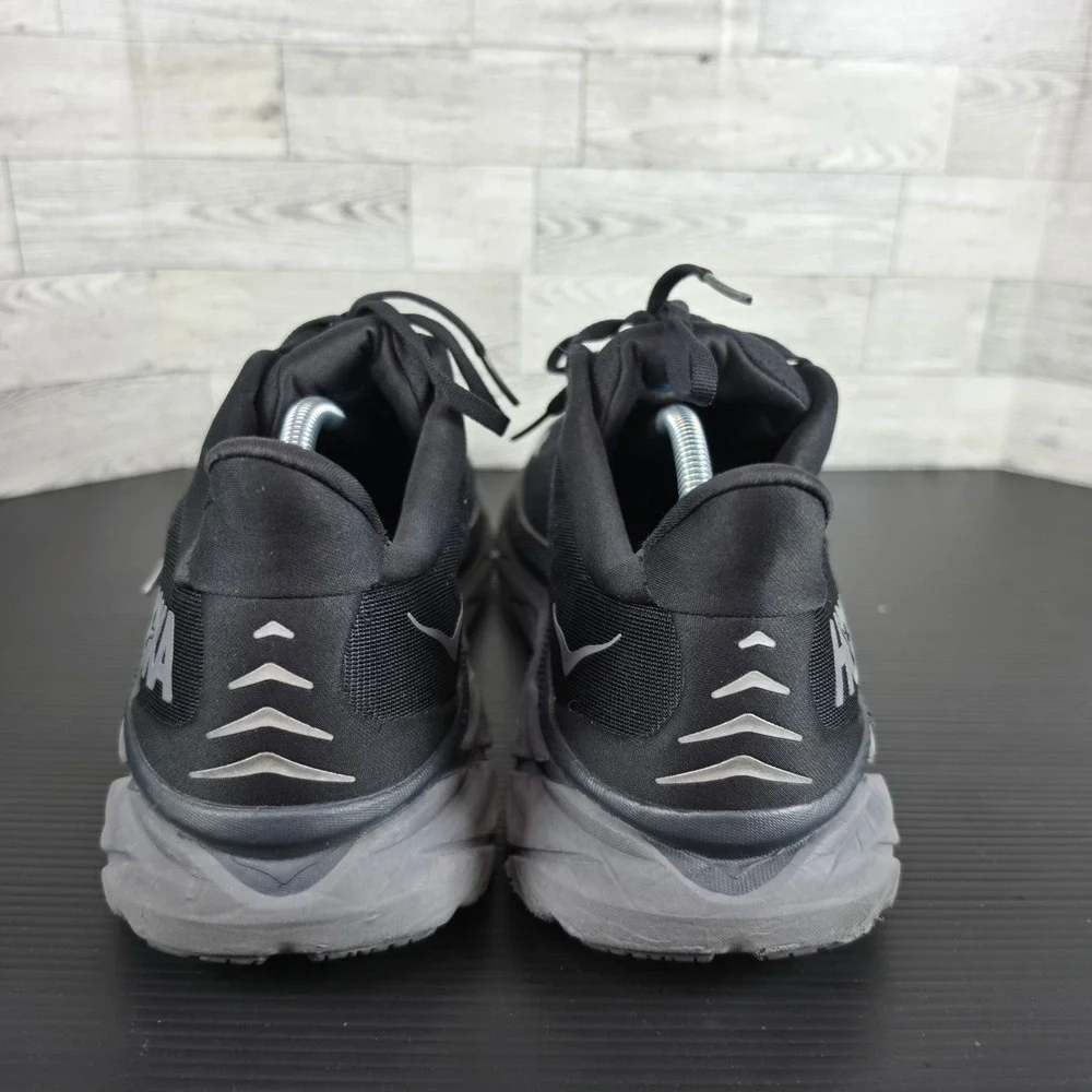 Hoka One One Clifton 8 Mens 13D Black Running Shoes 1119393 BBLC Low Top Sneaker